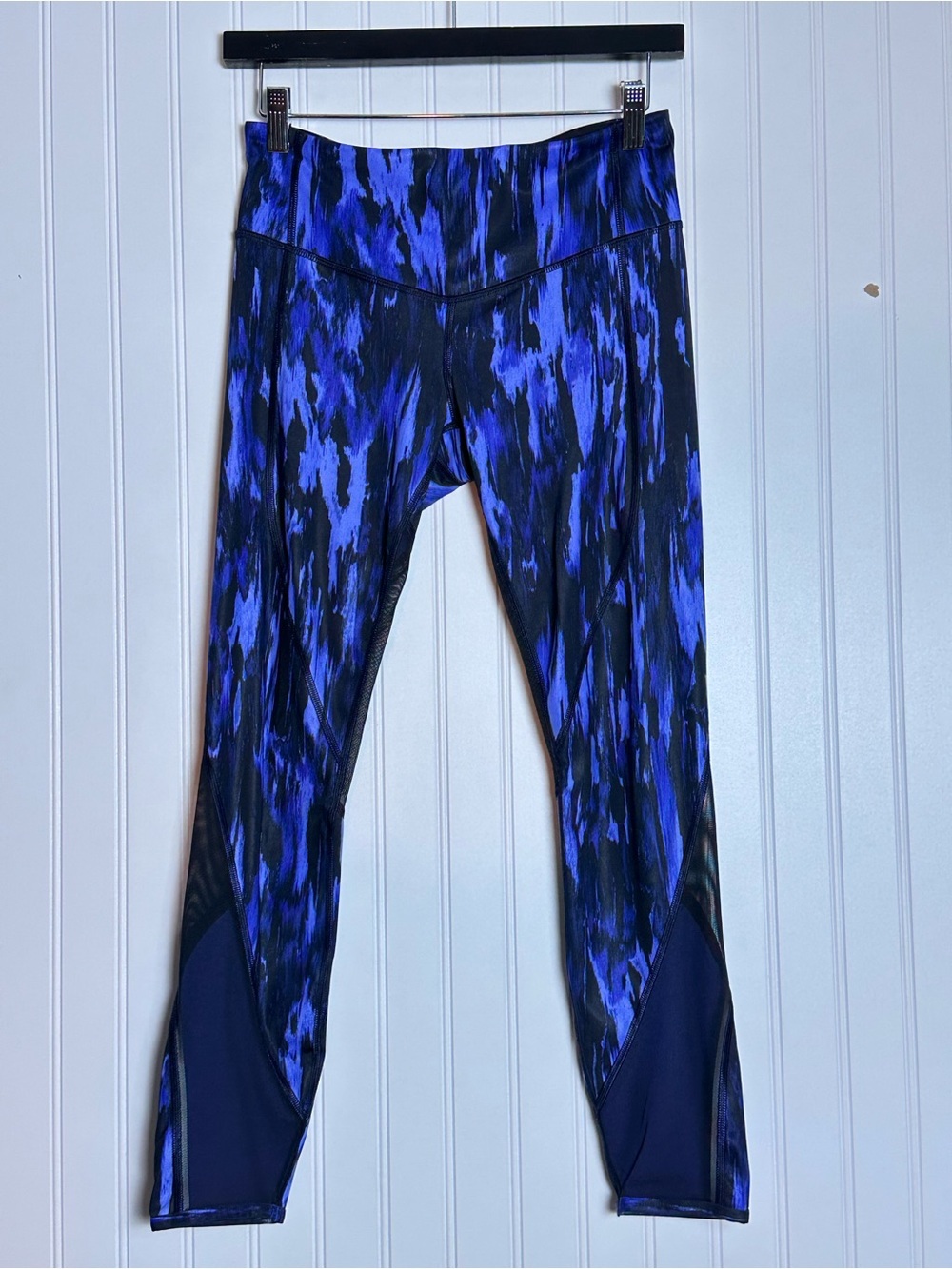 Lululemon All Meshed Up 7/8 Tight size 6 Black Blue Mesh Athletic Wear - Picture 5 of 14
